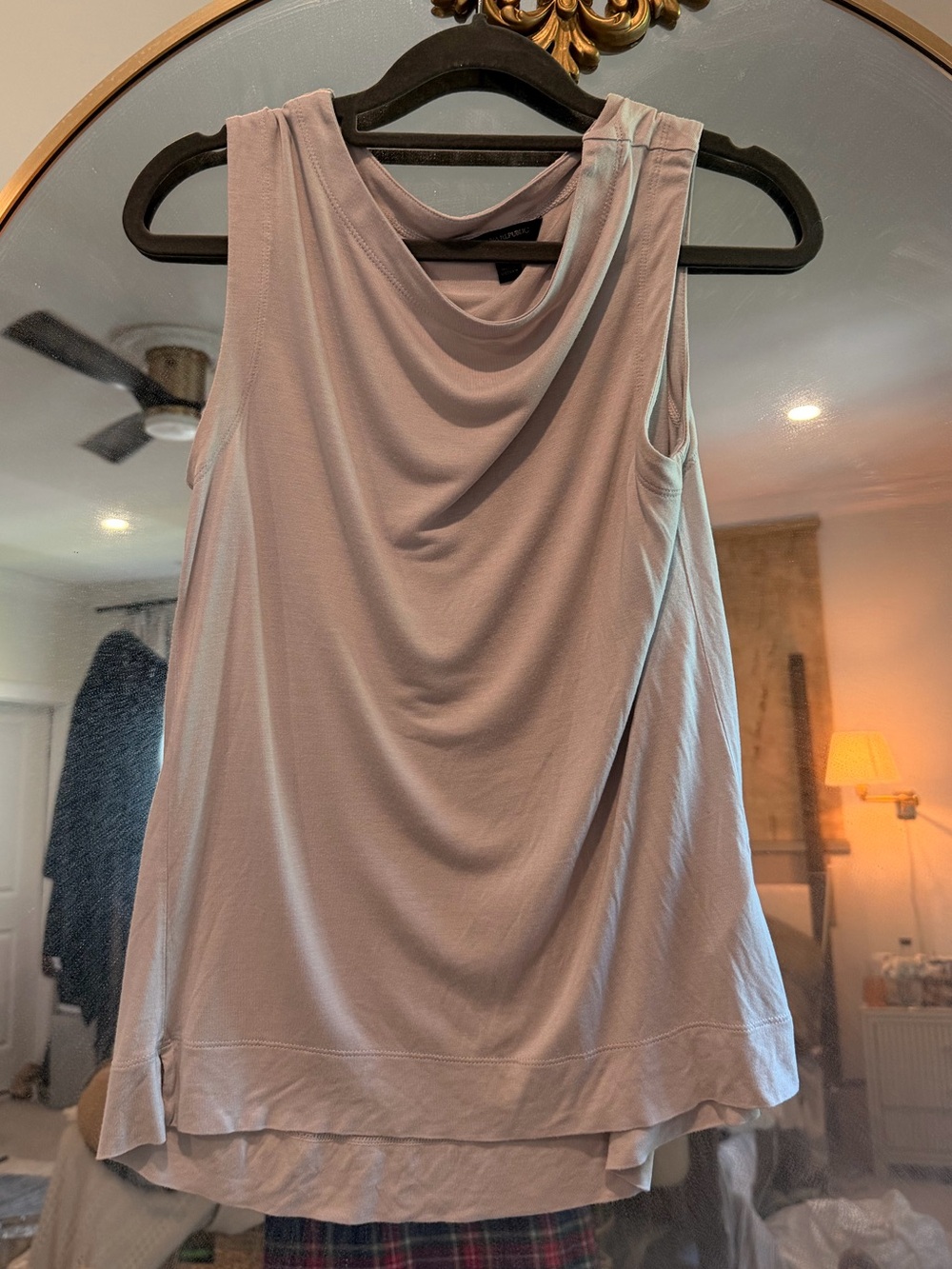Banana Republic | Sleeveless Draped Cowl Neck Tank Top - Light Grey